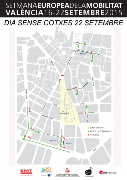 El Ayuntamiento de Valencia cierra mañana, día 22, al tráfico el centro