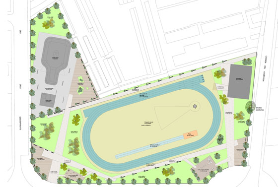 Maqueta infográfica del proyecto del nuevo parque recreativo-deportivo de Quart de Poblet