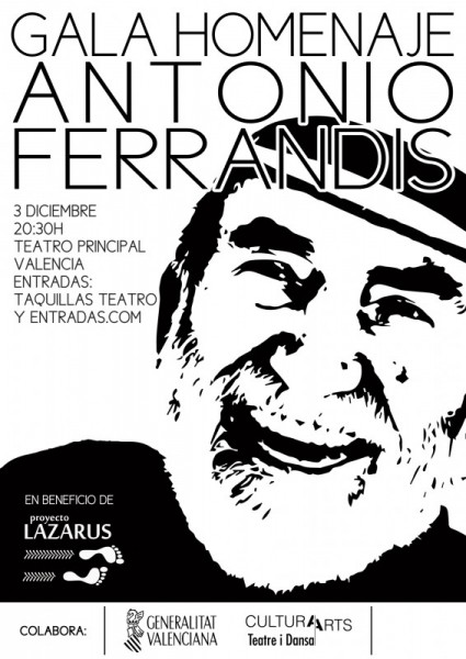 Cartel de la gala homenaje al actor Antonio Ferrandis en el Teatro Principal