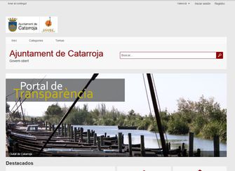 Anuncio del Portal de Transparencia en la página web del Ayuntamiento de Catarroja