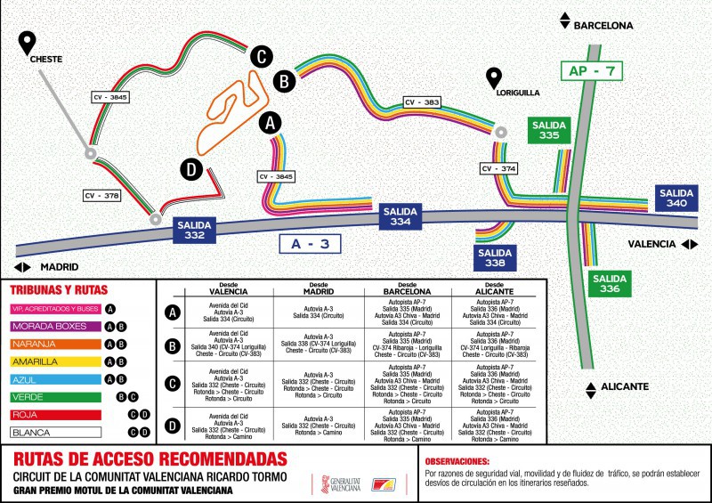 El Circuit aconseja ir al #ValenciaGP en tren o en moto