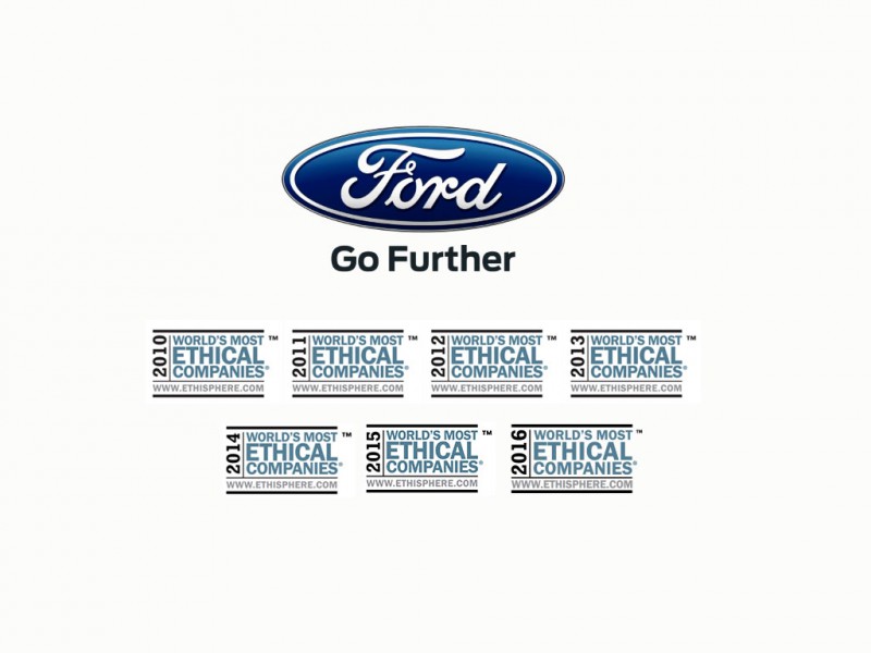 Ford, fabricante de automóviles más ético del Mundo de 2016 de Ethisphere
