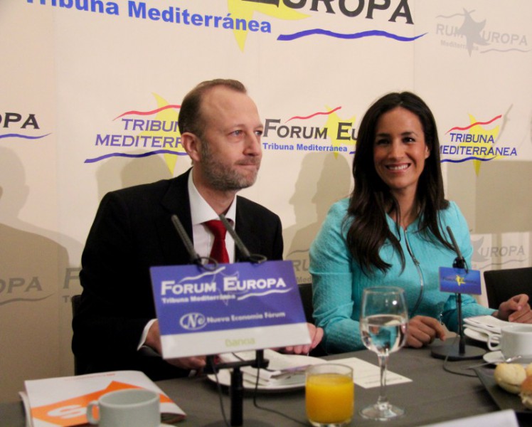 El sindic de C's en Les Corts, Alexis Marí, durante el desayuno informativo Fórum Europa Tribuna Mediterránea