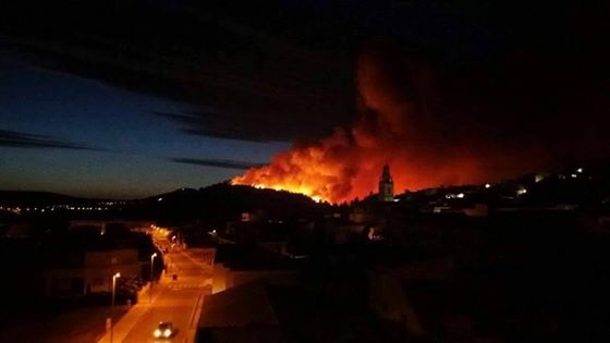 El incendio forestal declarado ayer en Bolbaite