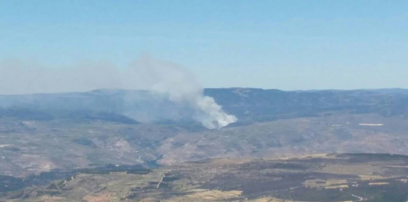 Vistas del incendio en Vallanca. Foto Avamet
