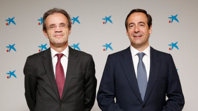 Jordi Gual, presidente de CaixaBank, y Gonzalo Gortázar, consejero delegado de la entidad - Apertura Oficina en Frankfurt