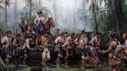 Augusto Ferrer-Dalmau, La Marcha de Gálvez, Misisipi, Baton Rouge y Natchez, agosto-septiembre de 1779. Óleo sobre lienzo, 2018. Colección privada.