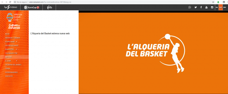 La nueva Web de L'Alqueria del Basket