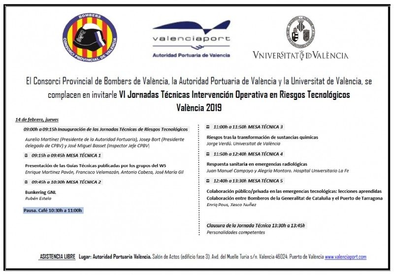 Valencia acoge el VI Workshop sobre respuesta ante emergencias por riesgos tecnológicos